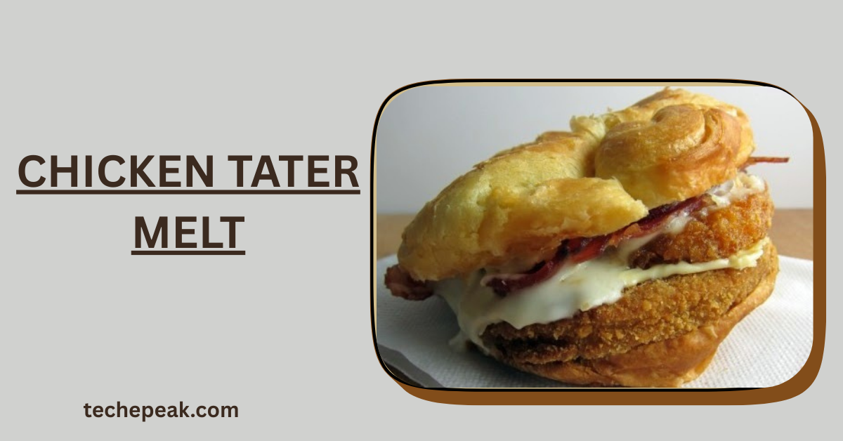 Chicken tater melt sandwich with melted cheese and crispy tater tots