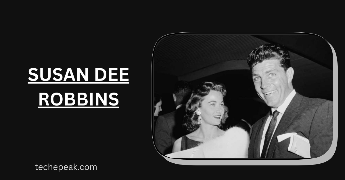 Susan Dee Robbins sitting in a quiet outdoor setting, known for her private life and connection to actor Dale Robertson.