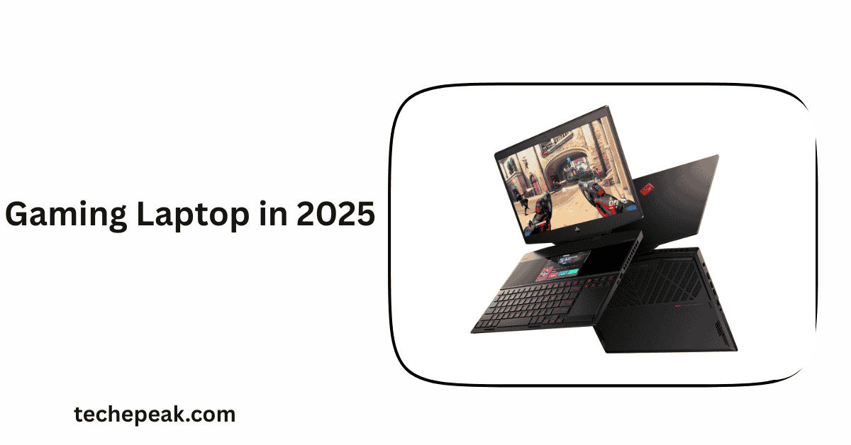 gaming laptop on desk with high-refresh-rate display