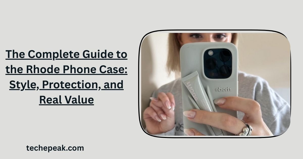 Rhode phone case on desk with minimalist setup