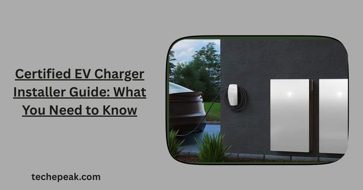 A certified electrician installing an EV charger at a home or commercial property.